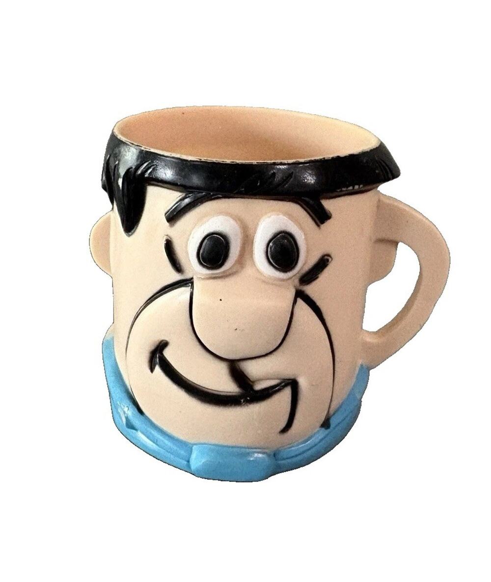 *VINTAGE* 1968 FLINTSTONES VITAMINS FRED CUP Kids Multivitamin 60s Hanna-Barbera